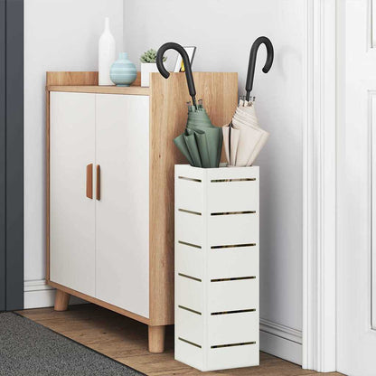Umbrella Stand with Storage White 15.5 x 15.5 x 49 cm Steel