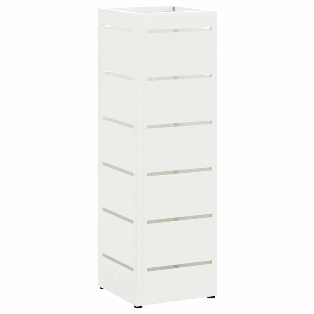 Umbrella Stand with Storage White 15.5 x 15.5 x 49 cm Steel