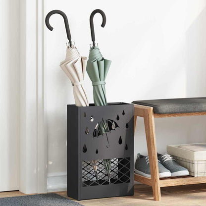Umbrella Stand Black 28 x 12 x 41 cm Steel