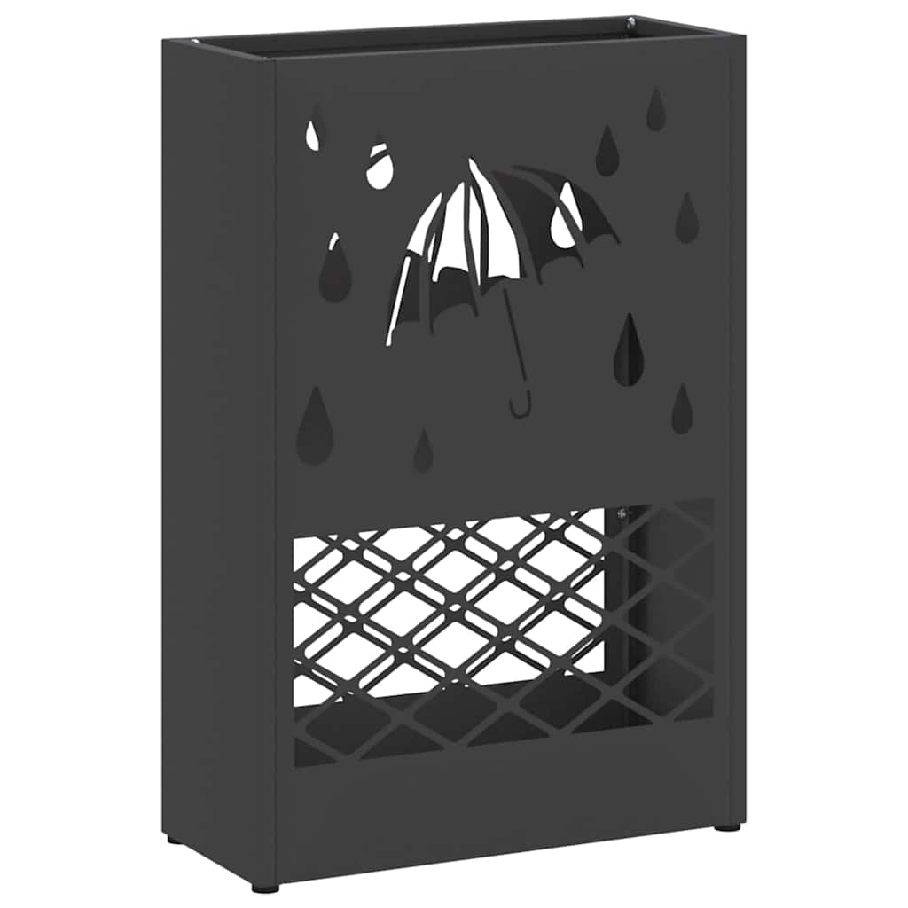 Umbrella Stand Black 28 x 12 x 41 cm Steel