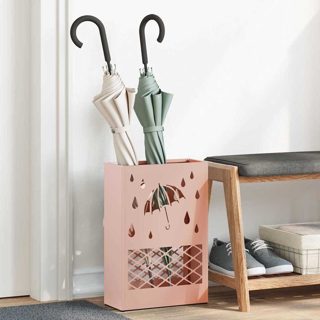 Umbrella Stand Pink 28 x 12 x 41 cm Steel