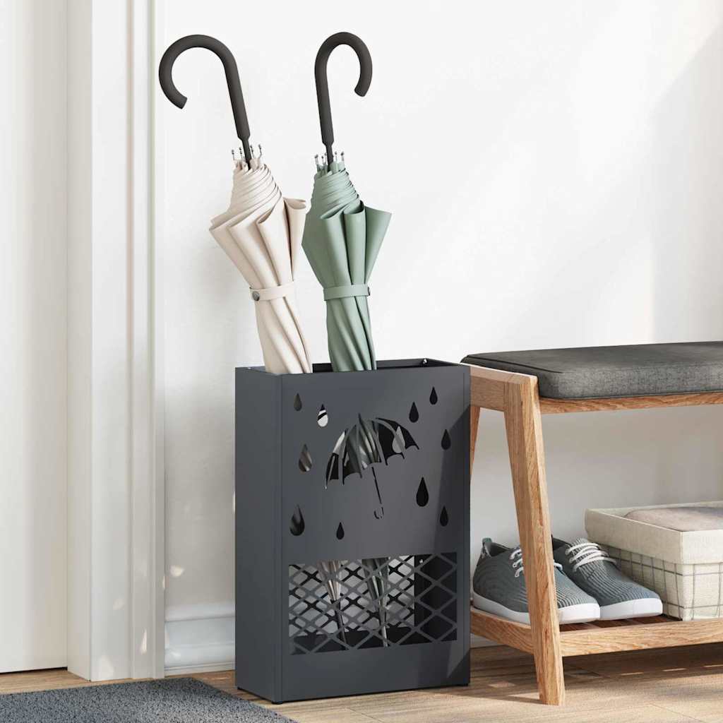Umbrella Stand Anthracite 28 x 12 x 41 cm Steel
