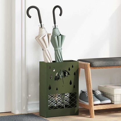 Umbrella Stand Olive green 28 x 12 x 41 cm Steel