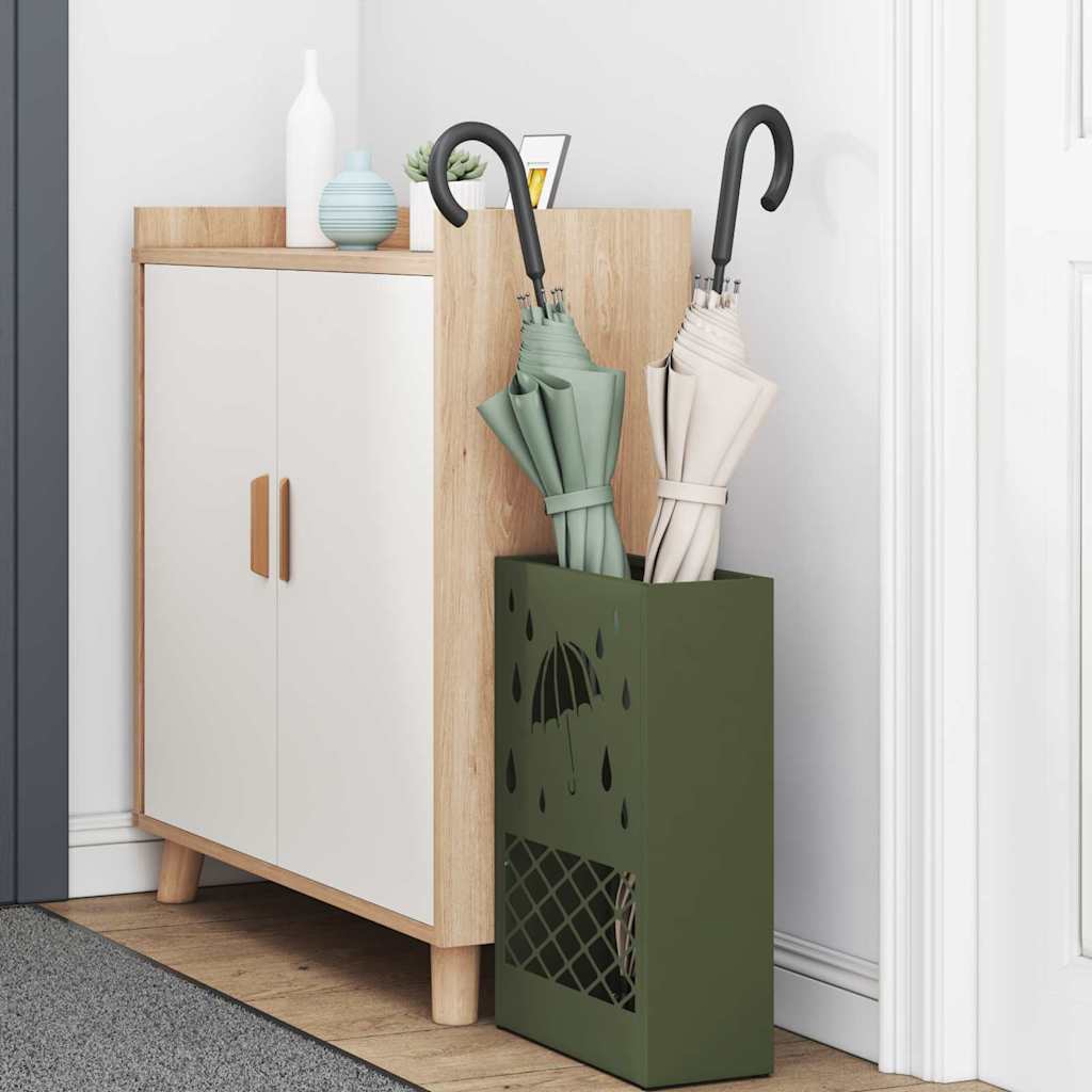 Umbrella Stand Olive green 28 x 12 x 41 cm Steel