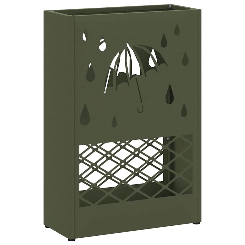 Umbrella Stand Olive green 28 x 12 x 41 cm Steel