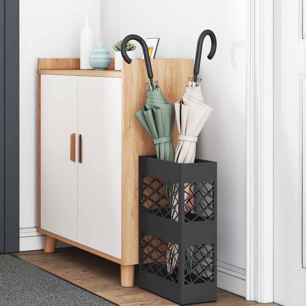 Umbrella Stand Black 28 x 12 x 41 cm Steel