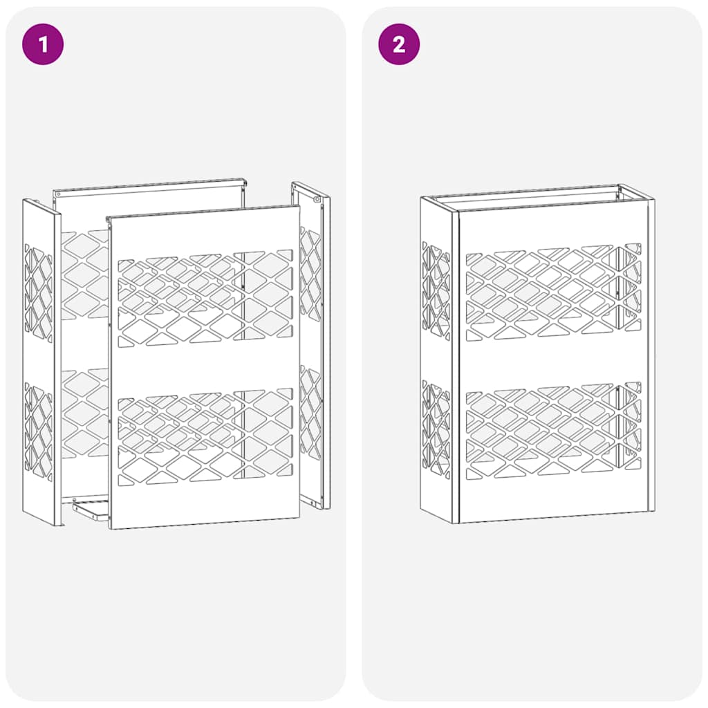 Umbrella Stand White 28 x 12 x 41 cm Steel
