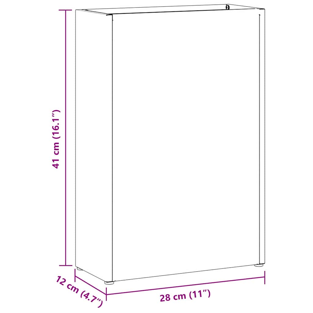 Umbrella Stand Black 28 x 12 x 41 cm Steel