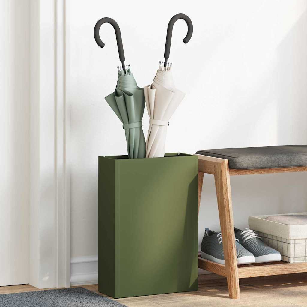 Umbrella Stand Olive green 28 x 12 x 41 cm Steel