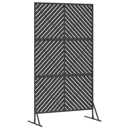 Privacy Screen Black 100 x 50 x 180 cm Steel