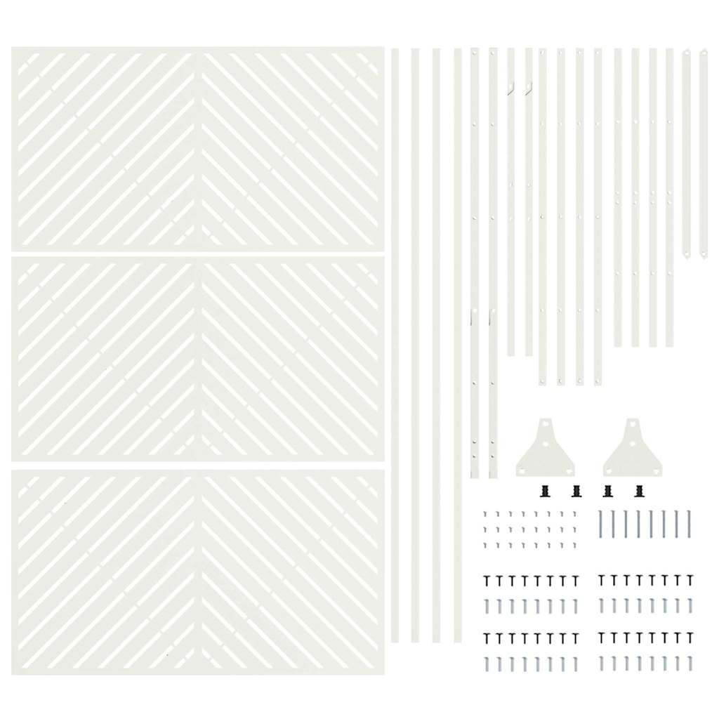 Privacy Screen White 100 x 50 x 180 cm Steel