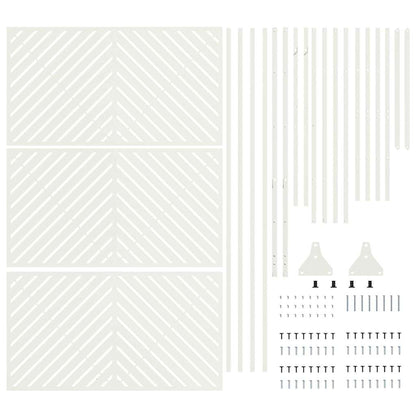 Privacy Screen White 100 x 50 x 180 cm Steel
