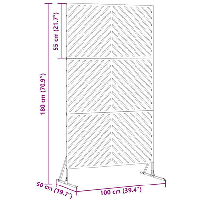 Privacy Screen White 100 x 50 x 180 cm Steel