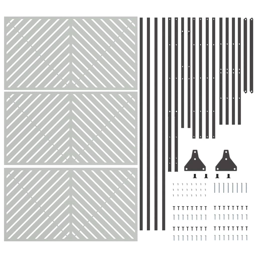 Privacy Screen 100 x 50 x 180 cm Galvanised Steel Silver