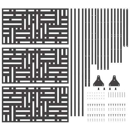 Privacy Screen Black 100 x 50 x 180 cm Steel
