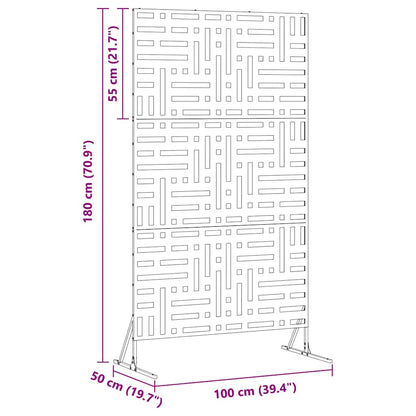 Privacy Screen Black 100 x 50 x 180 cm Steel