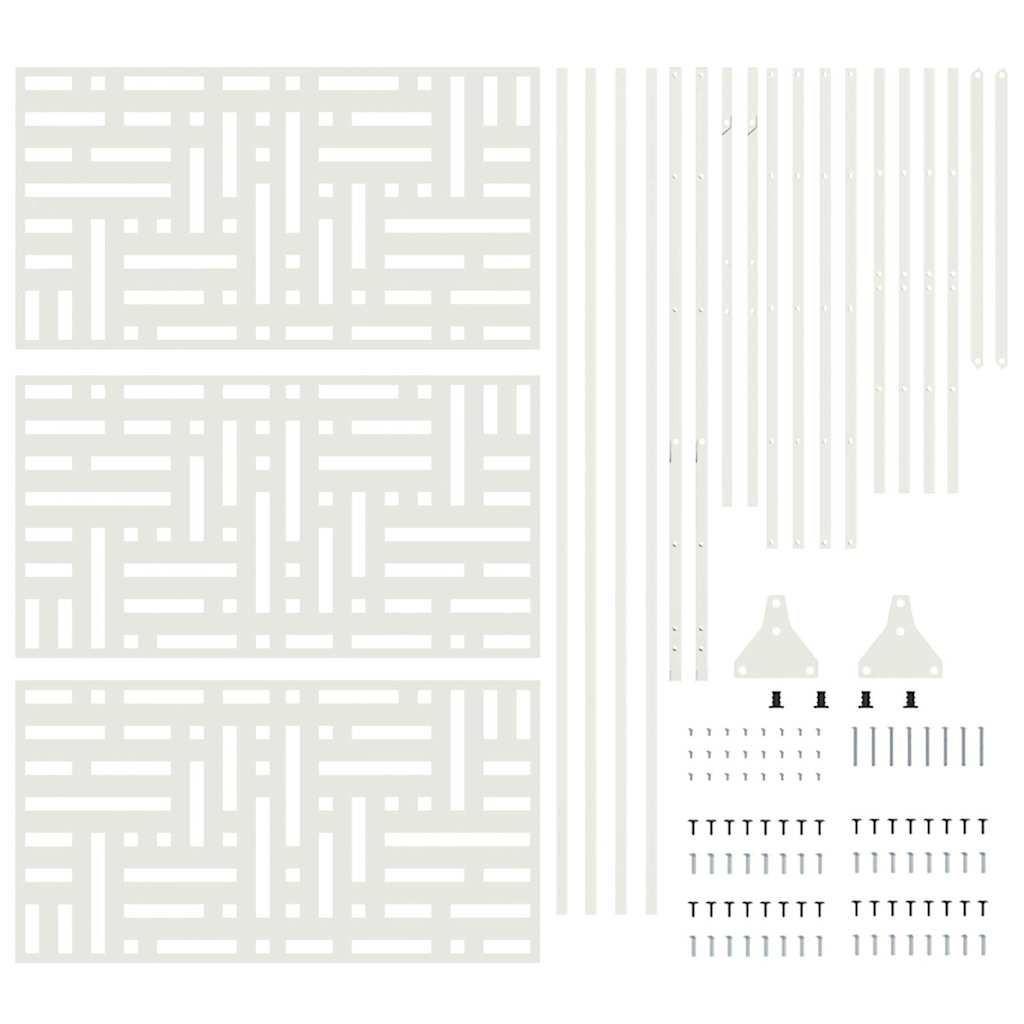 Privacy Screen White 100 x 50 x 180 cm Steel