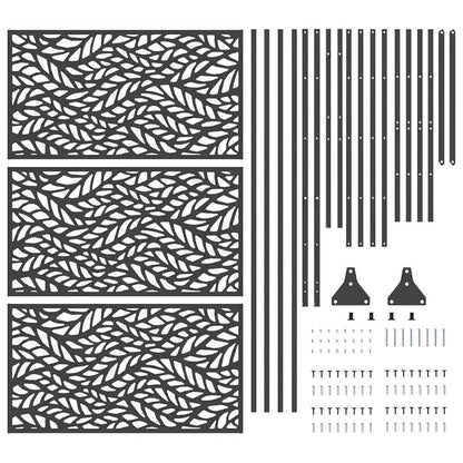 Privacy Screen Black 100 x 50 x 180 cm Steel