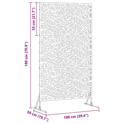 Privacy Screen Grey 100 x 50 x 180 cm Steel