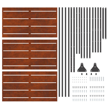 Privacy Screen Grey 100 x 50 x 180 cm Weathering Steel