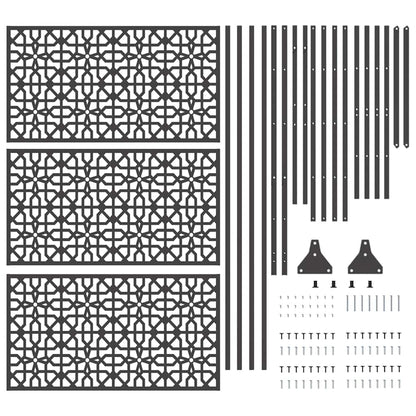 Privacy Screen Black 100 x 50 x 180 cm Steel