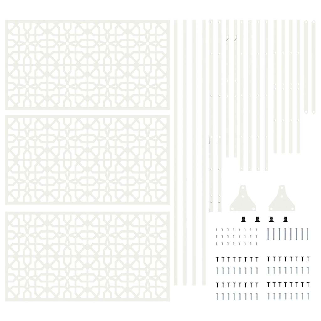 Privacy Screen White 100 x 50 x 180 cm Steel