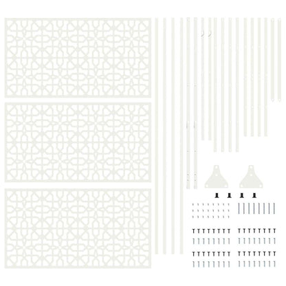 Privacy Screen White 100 x 50 x 180 cm Steel