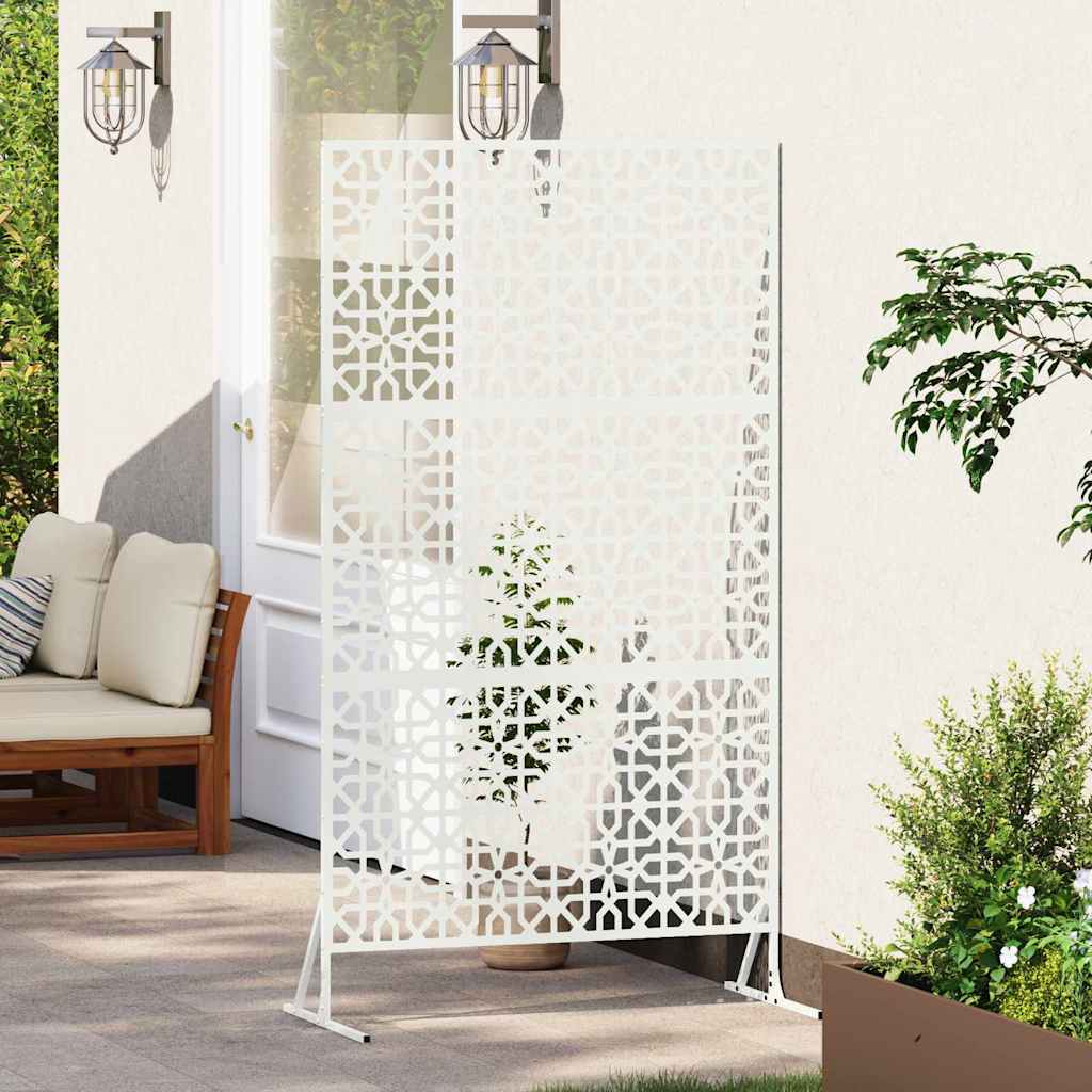 Privacy Screen White 100 x 50 x 180 cm Steel