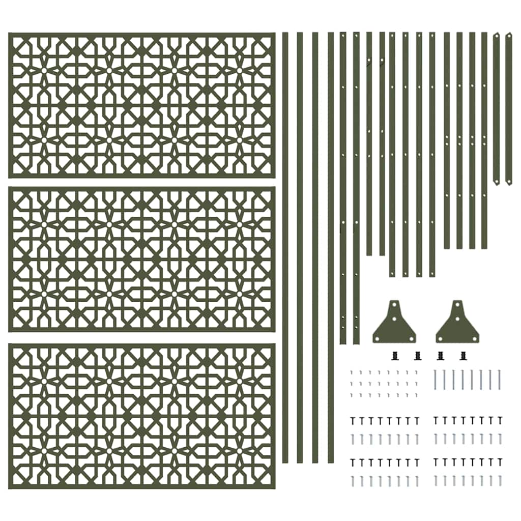 Privacy Screen Olive 100 x 50 x 180 cm Steel