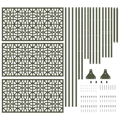 Privacy Screen Olive 100 x 50 x 180 cm Steel