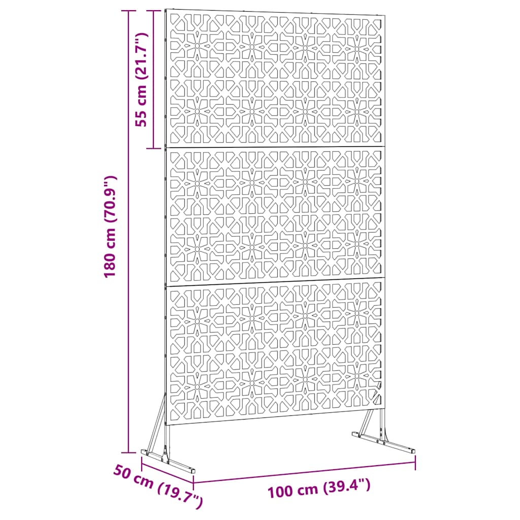 Privacy Screen Olive 100 x 50 x 180 cm Steel