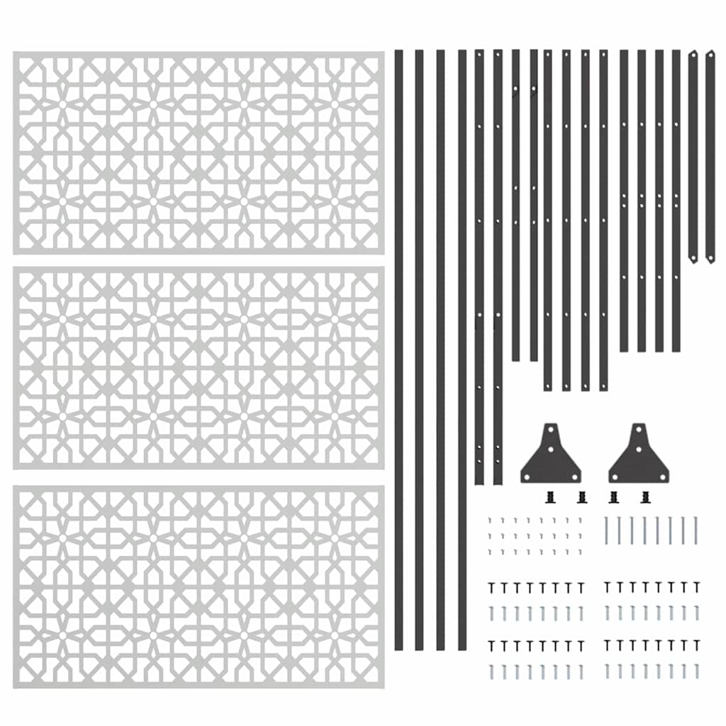 Privacy Screen 100 x 50 x 180 cm Galvanised Steel Silver