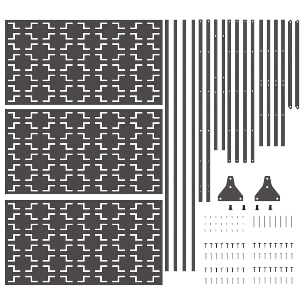 Privacy Screen Black 100 x 50 x 180 cm Steel