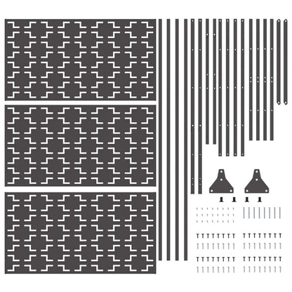 Privacy Screen Black 100 x 50 x 180 cm Steel