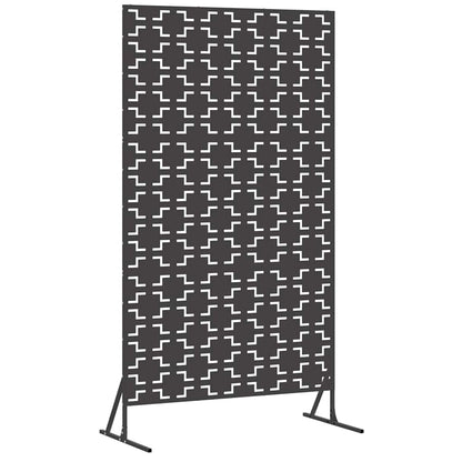 Privacy Screen Black 100 x 50 x 180 cm Steel