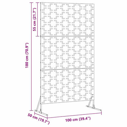 Privacy Screen Black 100 x 50 x 180 cm Steel