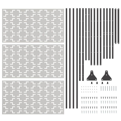 Privacy Screen Grey 100 x 50 x 180 cm Steel