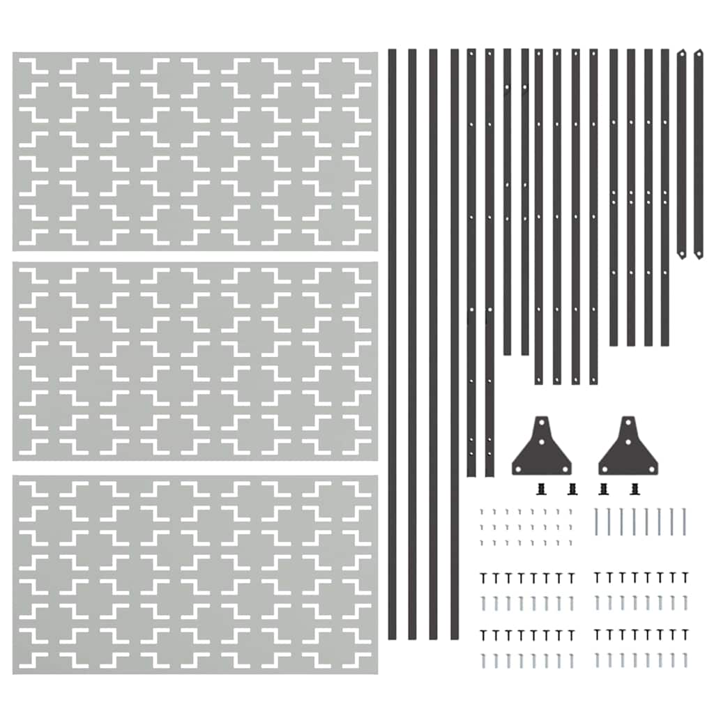 Privacy Screen 100 x 50 x 180 cm Galvanised Steel Silver