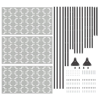 Privacy Screen 100 x 50 x 180 cm Galvanised Steel Silver