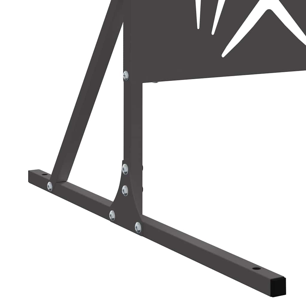 Privacy Screen Black 100 x 50 x 180 cm Steel