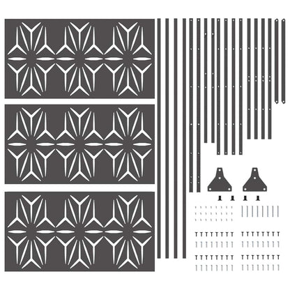 Privacy Screen Black 100 x 50 x 180 cm Steel