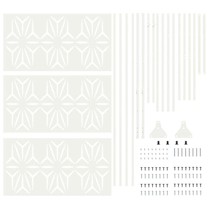 Privacy Screen White 100 x 50 x 180 cm Steel