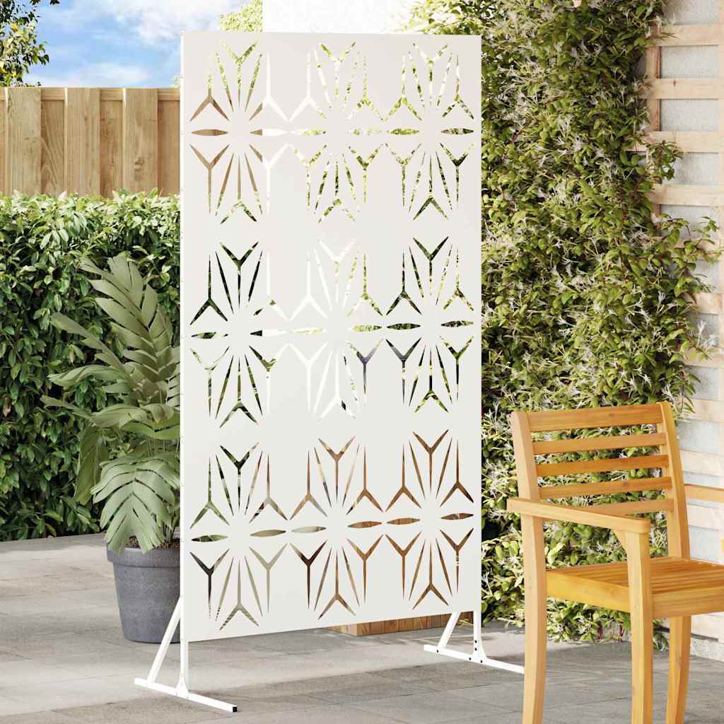 Privacy Screen White 100 x 50 x 180 cm Steel