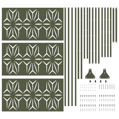 Privacy Screen Olive 100 x 50 x 180 cm Steel