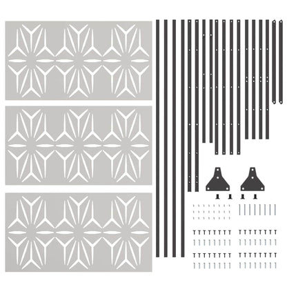 Privacy Screen Grey 100 x 50 x 180 cm Steel