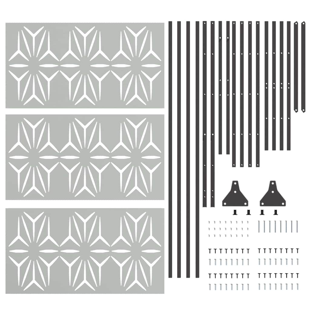 Privacy Screen 100 x 50 x 180 cm Galvanised Steel Silver