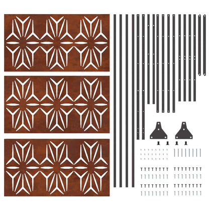 Privacy Screen Grey 100 x 50 x 180 cm Weathering Steel