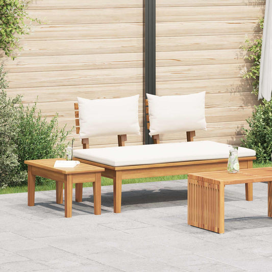 Garden Bench and Table Set 2 pcs Cream and Brown