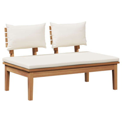 Garden Bench and Table Set 2 pcs Cream and Brown