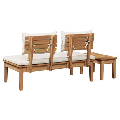 Garden Bench and Table Set 2 pcs Cream and Brown